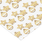白にエレガント金のクリスマスパターン テーブルクロス (アングル)