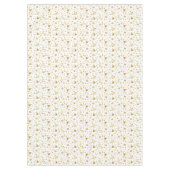 白にエレガント金のクリスマスパターン テーブルクロス (正面)