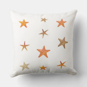 白にオレンジとベージュの海の星 クッション (裏面)