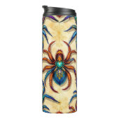 白にカラフルくもの巣を付けたゴシック風スパイダーパターン タンブラー (回転右)