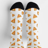 白にクールおもしろいのピザのスライス模様 ソックス (上部)