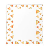 白にクールおもしろいのピザのスライス模様 ノートパッド (正面)