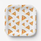 白にクールおもしろいのピザのスライス模様 ペーパープレート (正面)