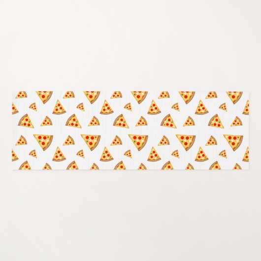 白にクールおもしろいのピザのスライス模様 ヨガマット (正面(横))
