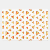 白にクールおもしろいのピザのスライス模様 ラッピングペーパーシート (正面3)