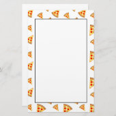 白にクールおもしろいのピザのスライス模様 便箋 (正面/裏面)