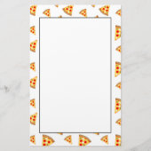 白にクールおもしろいのピザのスライス模様 便箋 (正面)