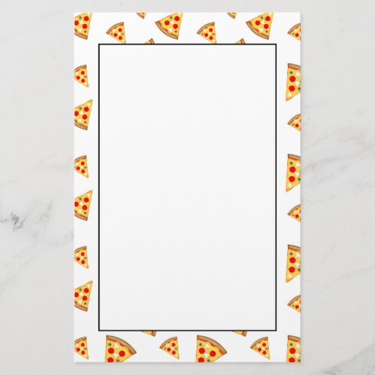 白にクールおもしろいのピザのスライス模様 便箋 (正面)