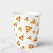 白にクールおもしろいのピザのスライス模様 紙コップ (裏面)