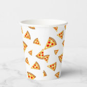白にクールおもしろいのピザのスライス模様 紙コップ (右)