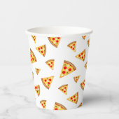 白にクールおもしろいのピザのスライス模様 紙コップ (正面)