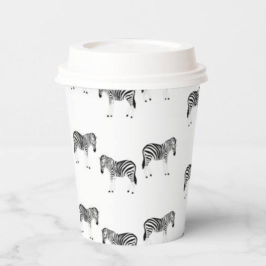 白にシマウマ模様 紙コップ (左)