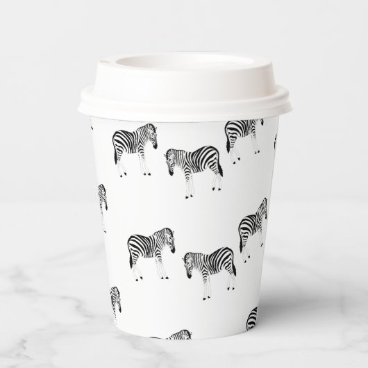 白にシマウマ模様 紙コップ (裏面)