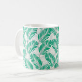 白にシームレスなフローラ自然抽象芸術パターン  コーヒーマグカップ (正面左)