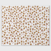 白にジンジャーパンのクッキーとキャンディーの缶 ラッピングペーパー (フラット)