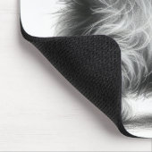 白にスケッチした子猫 マウスパッド (コーナー)