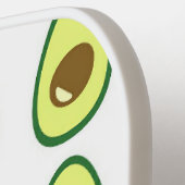 白にスライスしたグリーンアボカド ピックルボールラケット (左詳細)