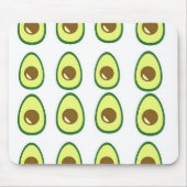 白にスライスしたグリーンアボカド マウスパッド (正面)