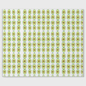 白にスライスしたグリーンアボカド ラッピングペーパー (フラット)