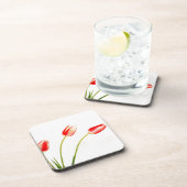 白にチューリップを3つ コースター (右側)