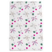 白にトンボと花 ミディアムペーパーバッグ (裏面)