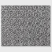 白にヒョウ柄の黒いネットレース ラッピングペーパー (フラット)