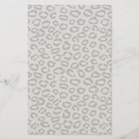 白にヒョウ柄の黒いネットレース 便箋 (正面)