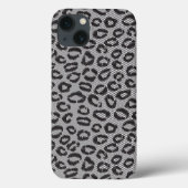 白にヒョウ柄の黒いネットレース Case-Mate iPhoneケース (裏面)