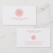 白にピンクの曼荼羅 名刺 (正面/裏面)