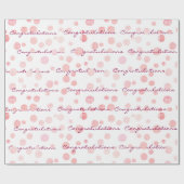 白にピンクの格子模様が浮かび上がる ラッピングペーパー (フラット)