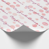 白にピンクの格子模様が浮かび上がる ラッピングペーパー (角)