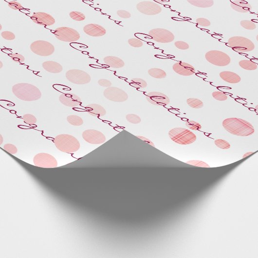 白にピンクの格子模様が浮かび上がる ラッピングペーパー (角)