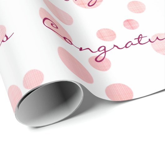 白にピンクの格子模様が浮かび上がる ラッピングペーパー (ロールコーナー)