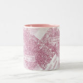 白にピンクの輝き。 ツートーンマグカップ (中央)