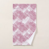 白にピンクの輝き。 バスタオルセット (ハンドタオル)