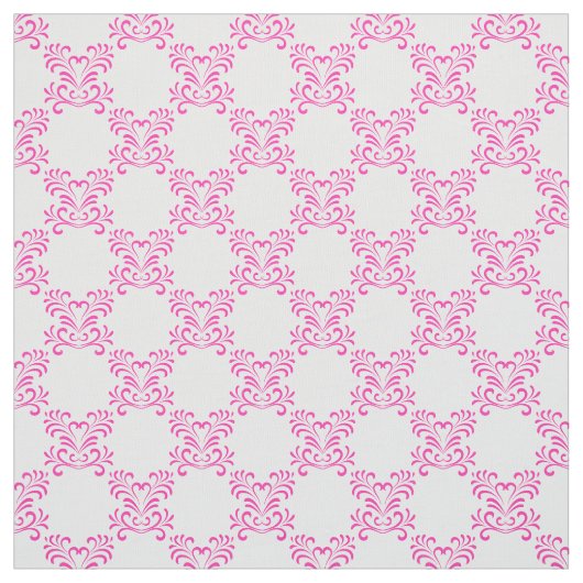 白にピンク色の花を咲かせる |かわいらし | ファブリック (見本)
