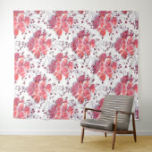 白にピンク色の花。 タペストリー (インサイチュ(横))