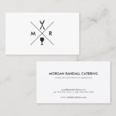 白にフォーク&ナイフロゴモノグラム 名刺 (正面/裏面)