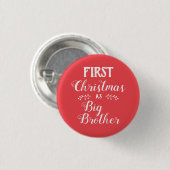 白にマッチするクリスマスの1番目の兄の家族 缶バッジ (正面&裏面)