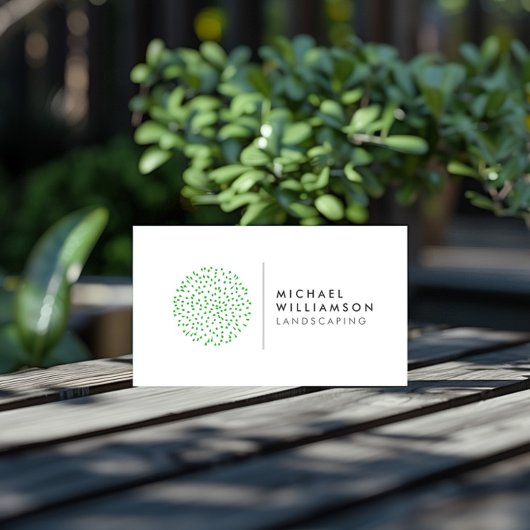 白にモダンガーデナー造園の低木のロゴ 名刺