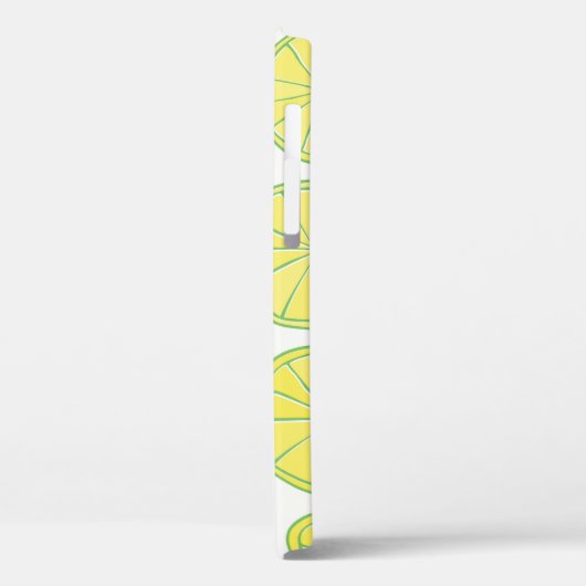 白にレモンの黄色い薄切りを塗ったシームレスな模様 Case-Mate iPhoneケース (裏面 / 左)