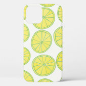 白にレモンの黄色い薄切りを塗ったシームレスな模様 Case-Mate iPhoneケース (裏面)