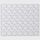 白に咲く小さな紫と青の花 ラッピングペーパー (フラット)