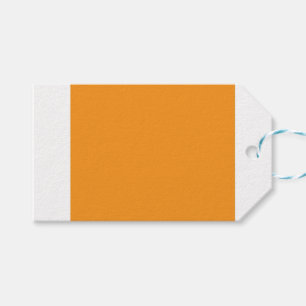 白に囲まれた鮮やかなオレンジ色の四角縁ど形 ギフトタグ