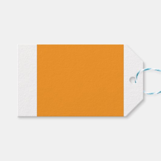 白に囲まれた鮮やかなオレンジ色の四角縁ど形 ギフトタグ (正面(横))