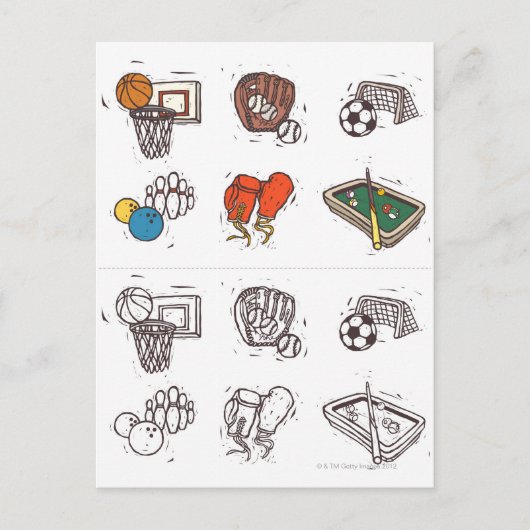 白に対して表示されるスポーツ用具 ポストカード (正面)