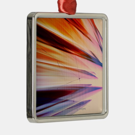 白に対するカラフルな抽象的対象 メタルオーナメント (右)