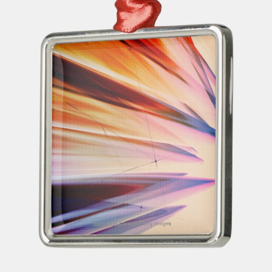 白に対するカラフルな抽象的対象 メタルオーナメント (左)