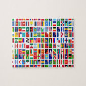 白に対する世界国旗 ジグソーパズル (横)