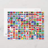 白に対する世界国旗 ポストカード (正面/裏面)